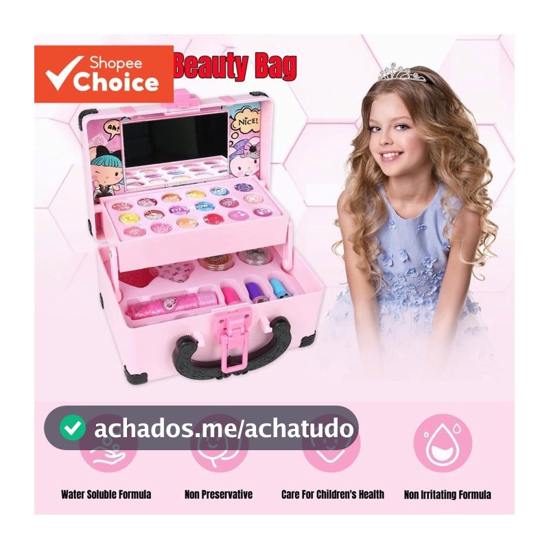Kit De Maquiagem Infantil De 30 Peças , Cosméticos Laváveis , Conjunto Portátil De Princesa , Presente De Feriado