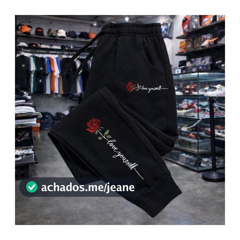CALÇA DE MOLETOM FEMININA ESTAMPADA CAIMENTO PERFEITO VÁRIAS CORES IDEAL PARA ACADEMIA CORRID DIA A DIA CONFORTÁVEL