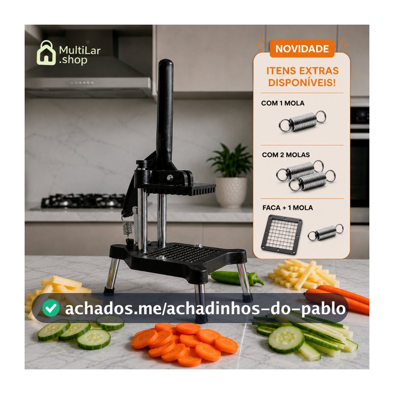 Picador de Legumes Industrial Fatiador Cabrita Batata Frutas Profissional