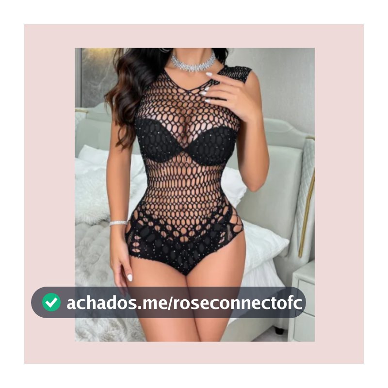 PINK BABY Body Arrastão Sensual com Brilho VESTE DO 36 AO 46 – Modelo 9018