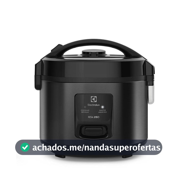 Panela de Arroz Elétrica Electrolux por Rita Lobo 2L Preta Efficient Visor Glass (ERC10)