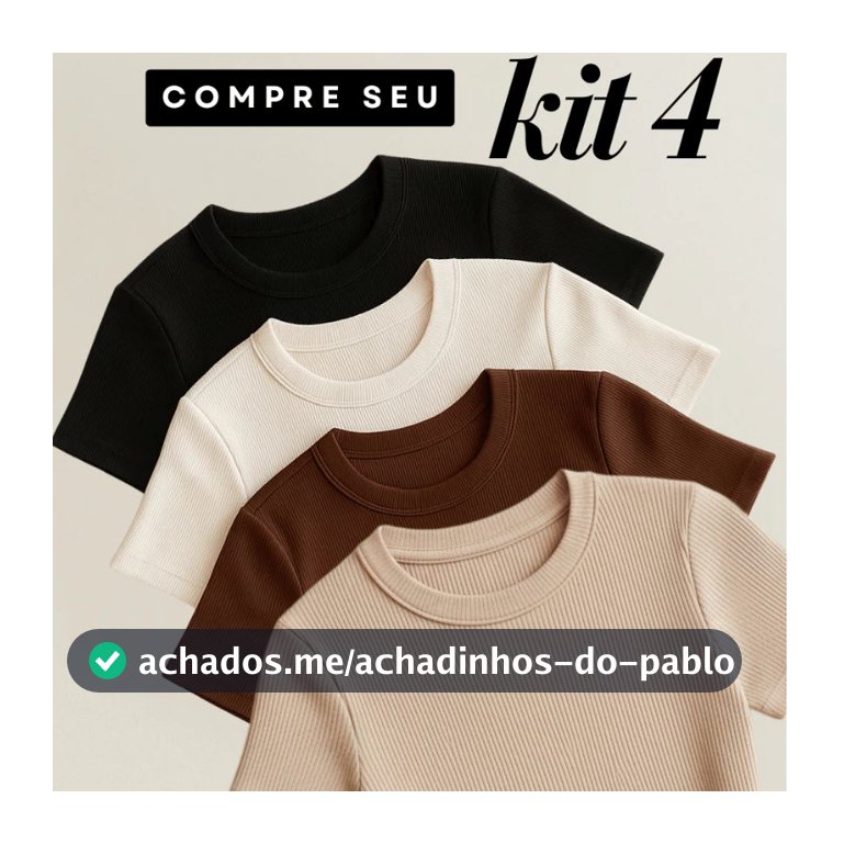 Kit 4 Blusas Feminina Ribana Canelado Básica Casual Estilosa Tendência Verão