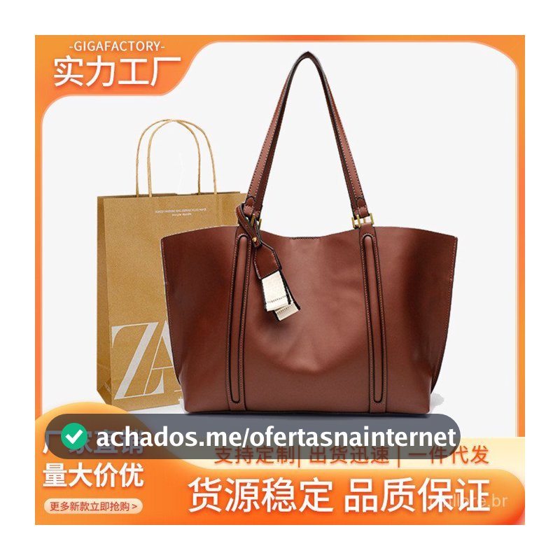 ZA casa Cross-Border sacola feminina 2025 novo produto Retro grande capacidade trabalho Commuter bolsa de ombro Outing s