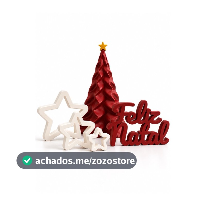 Decoração Natal 2026 Minimalista e Moderna | Kit com Árvore, estrelinhas e Feliz Natal