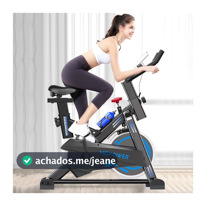 Bicicleta Spinning Profissional 15kg Roda Inércia - Suporta 150kg  | Display Digital | Silenciosa | Altura Ajustável