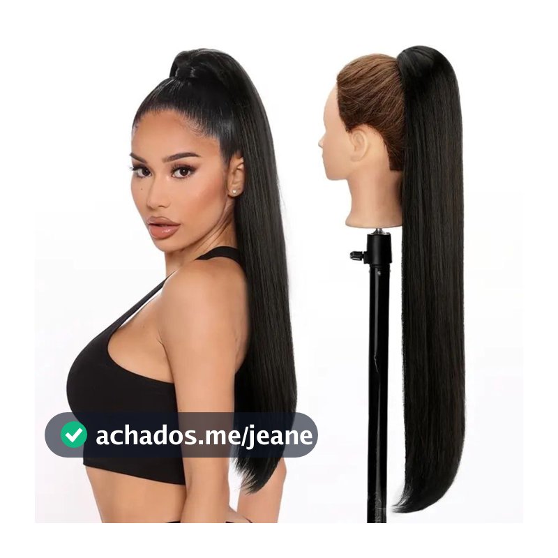 Rabo de Cavalo Fibra Premium Orgânico Coque Liso 70 centímetros