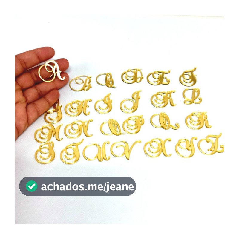 Letra cursiva em acrilico 3,5cm aprox.