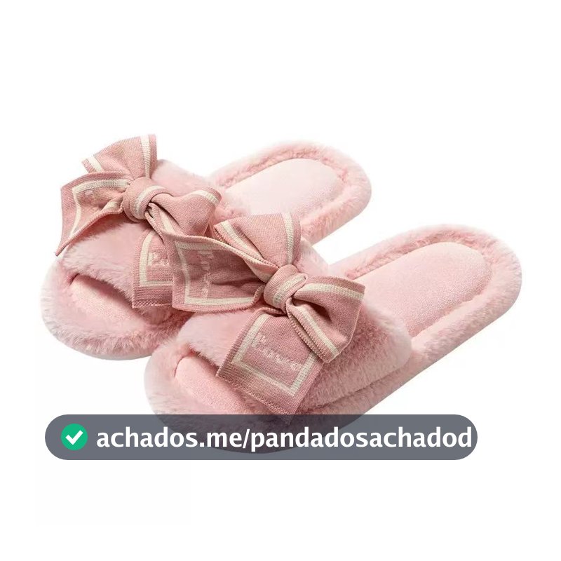 Pantufa Aberta com Laço Modelo Luxo para Meninas | Super Macio, Confortável e Elegante