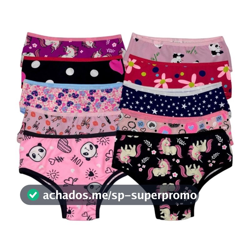 kit calcinha infantil 10 Calcinhas juvenil menina moça calcinha de algodão feminina