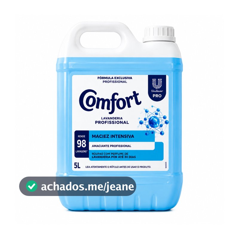 Amaciante Confart Profissional 5 Litros - Maciez Intensiva - Rende 98 Lavagens - Unilever PRO