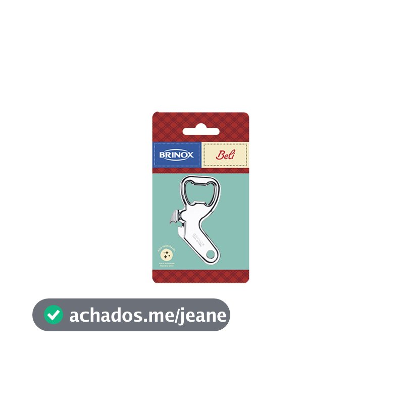 Abridor De Latas E Garrafas Brinox Beli 9 cm Aço Inox