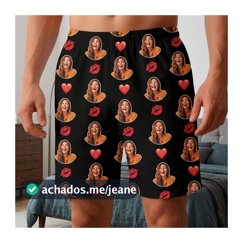 Short Samba Canção Personalizado com Foto Presente Dia dos Namorados