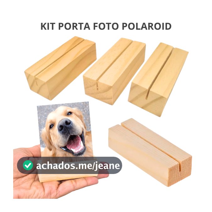 Kit 10 / 15 / 20 / 30  Suportes Porta Retrato Foto Polaroid Madeira Decoração Presente