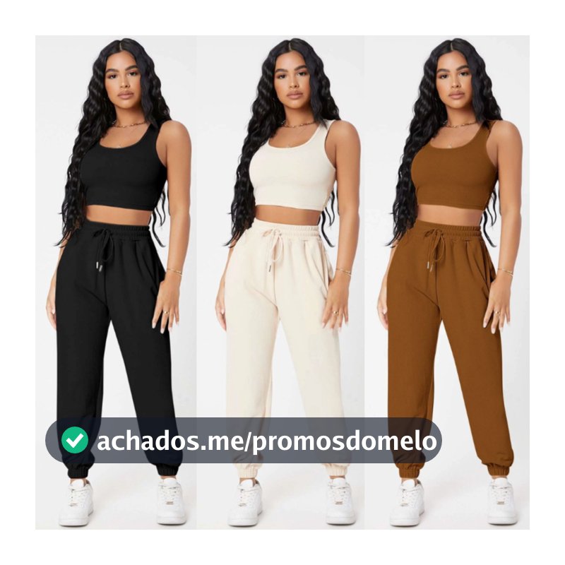 Conjunto Feminino Varias Cores Calça e Blusinha em Tecido Exclusivo Premium