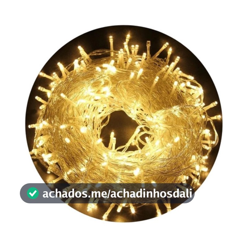 Pisca Pisca Natal 30m Branco Quente 300 Leds 8 Modos Luvinco