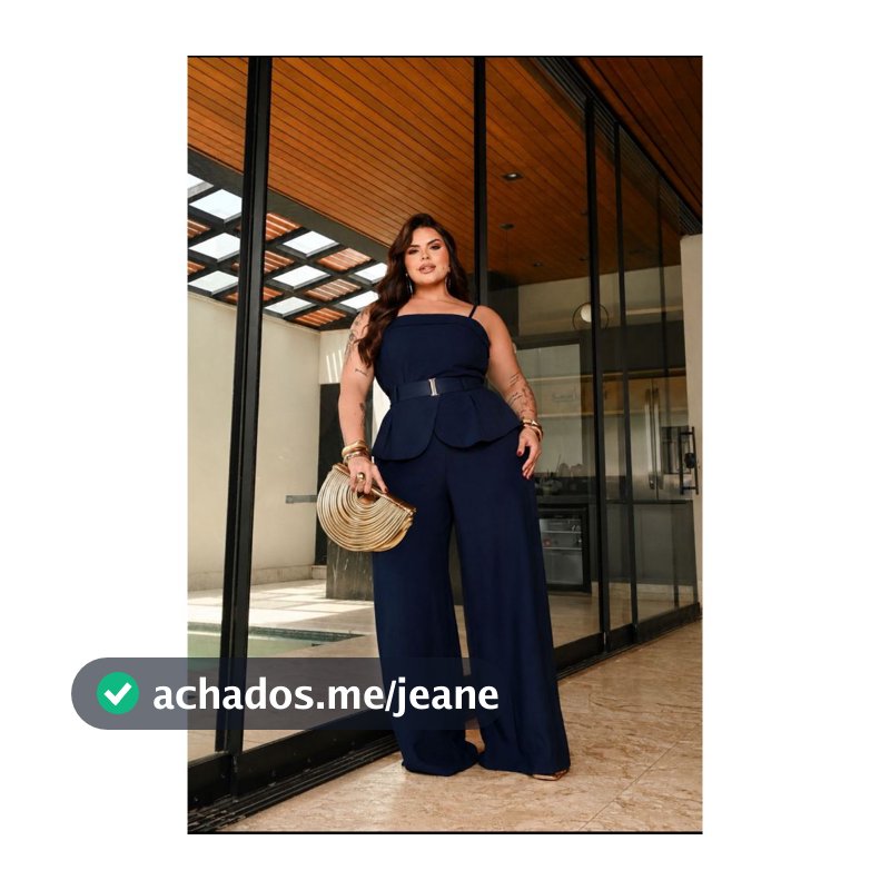 Conjunto Santorini Plus Size Feminino com Cinto e Peplum – G2 (48/50)