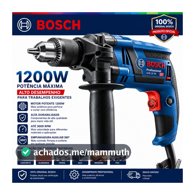 Parafusadeira furadeira elétrica 1200W furadeira de impacto  martelete rompedor bosch 220V Original