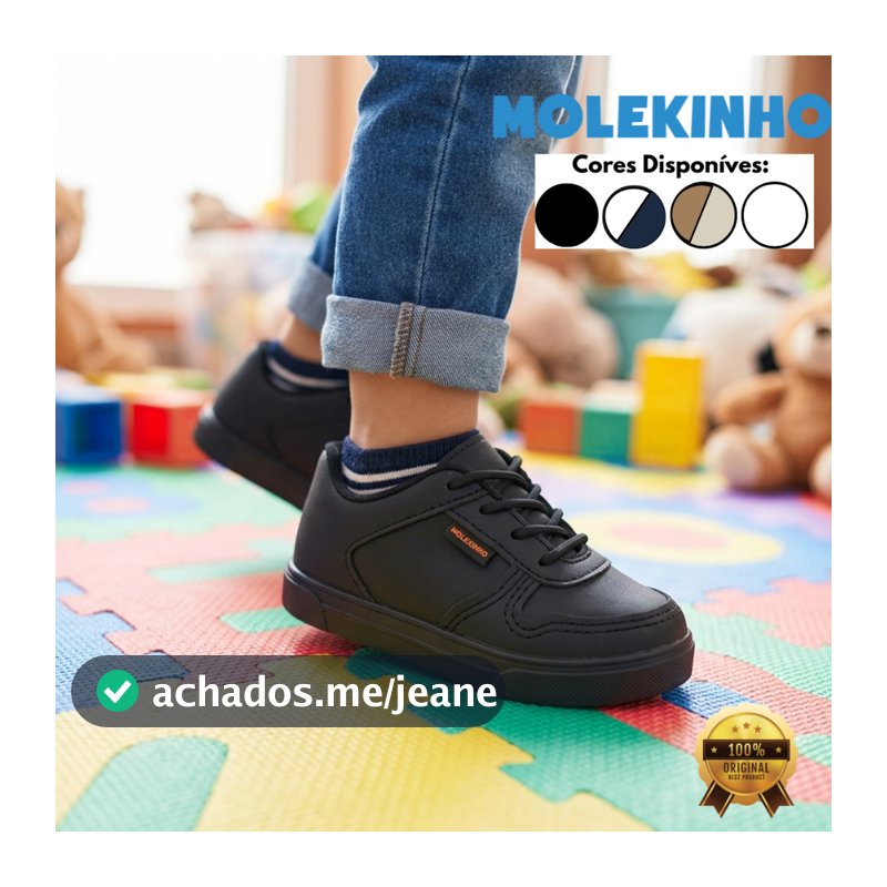 Tênis Molekinho Infantil Masculino Casual Confortável Sapatênis Juvenil Meninos Original