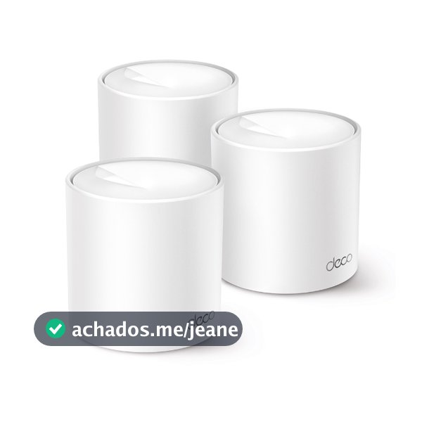 TP-Link Deco X10 (3 un.) Mesh Wi-Fi 6 AX1500, Dual band, cobre até 464 m², 120 dispositivos