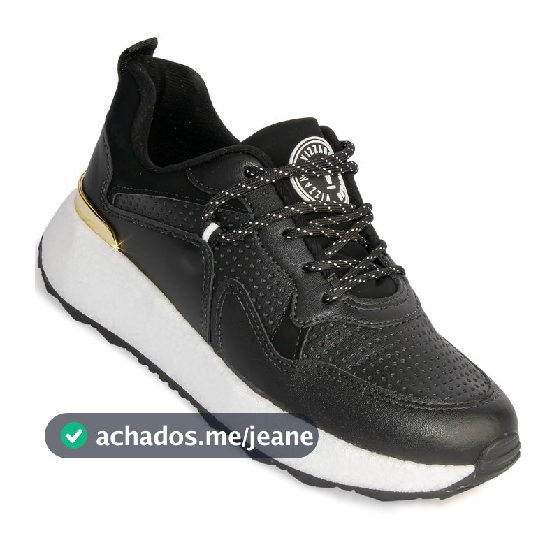 Tênis Vizzano Feminino Casual Confortável Original 1452-202 Preto