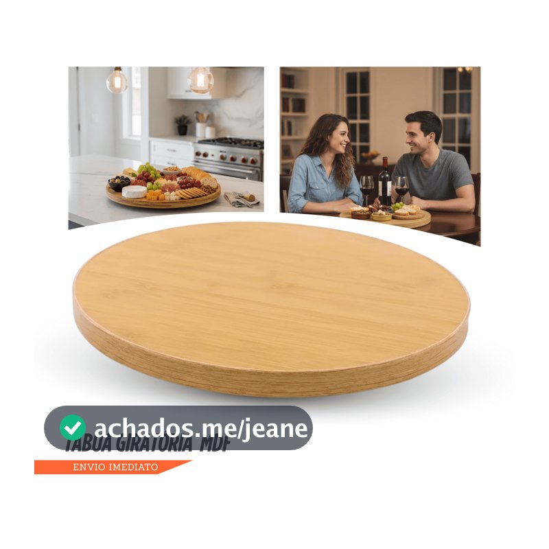 Tabua De Bambu Petisqueira Com Base Giratoria 360° Tábua de Frios Petiscos Giratória 100% Ecológica