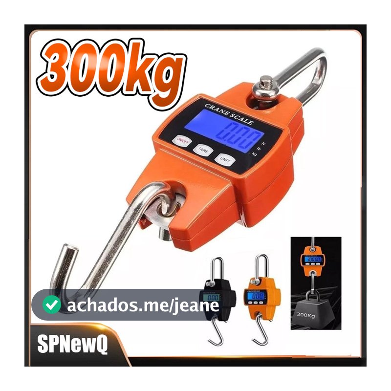Balança Digital 300 Kg Guindaste Industrial Lcd Portátil Balança De Gancho Digital  Portátil Pesca  Balanças de Cozinha