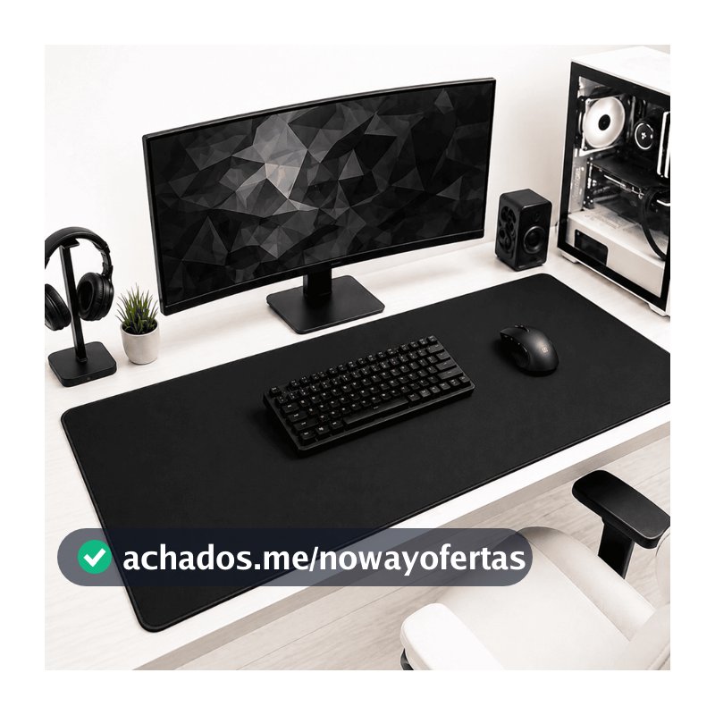 Mousepad Gamer Preto Sem Desenho Extra Grande 90 X 40 Cm