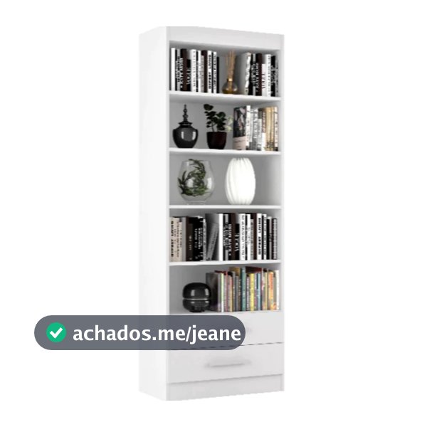Estante Livreiro Multiuso Organizador com 2 Gavetas E&A