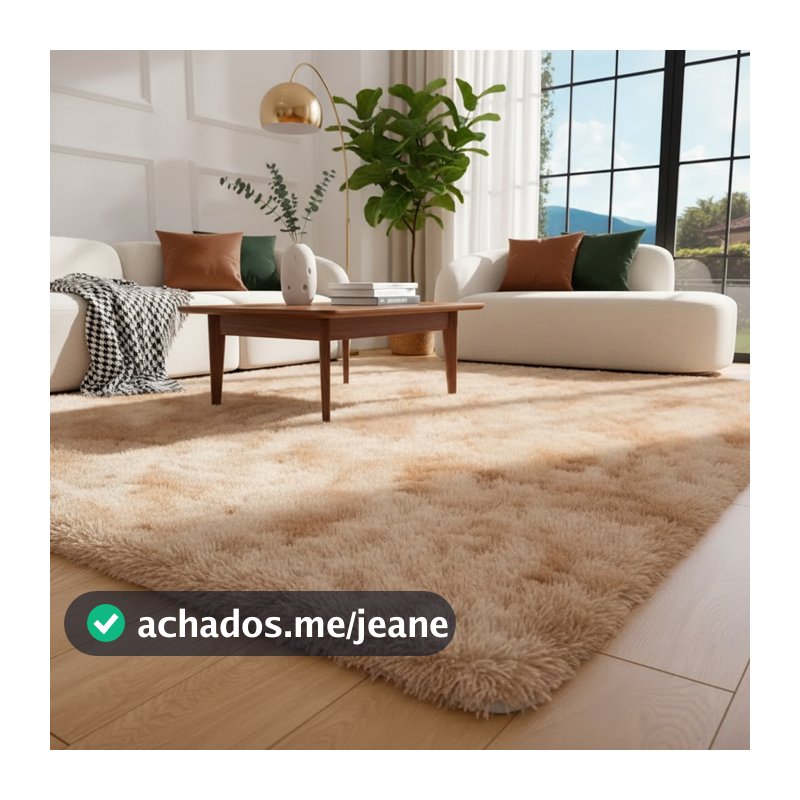 Tapete Sala 2,00 x 2,50 / 2,00 x 1,50 / 1,00 x 1,50 / 2,00 x 0,60 / 1,00 x 0,60 Peludo 4 Cm De Altura Shaggy Promoção
