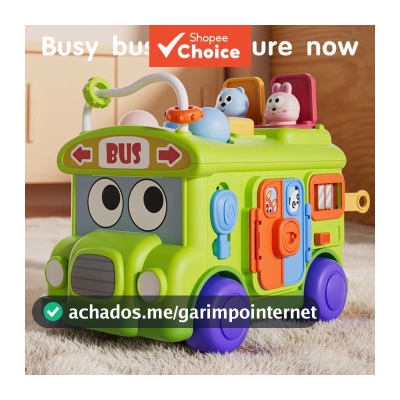 Brinquedo Montessori para Bebê - Ônibus de Atividades, Viagem, Habilidades Motoras Finas, Aprendizado