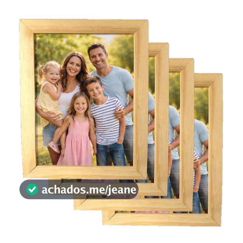 Kit 4 Porta Retrato 10x15 Decoração Moldura Em Mdf Para Fotos