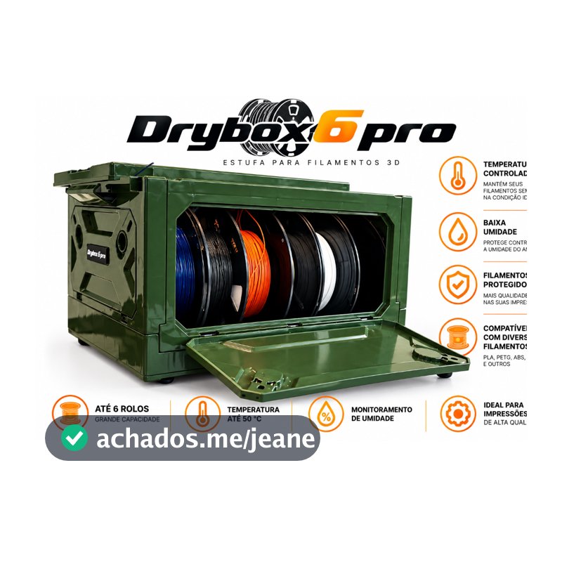 Estufa Secadora Filamentos 3d wi-fi 6 Rolos Drybox 6 pro caixa secadora de filamento para com controle ajustável