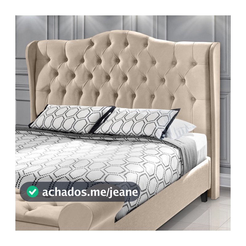 Cabeceira Estofada Capitonê Dubai Para Cama Box Casal/Queen/King Com Pés Fixação no Box  - LH Móveis