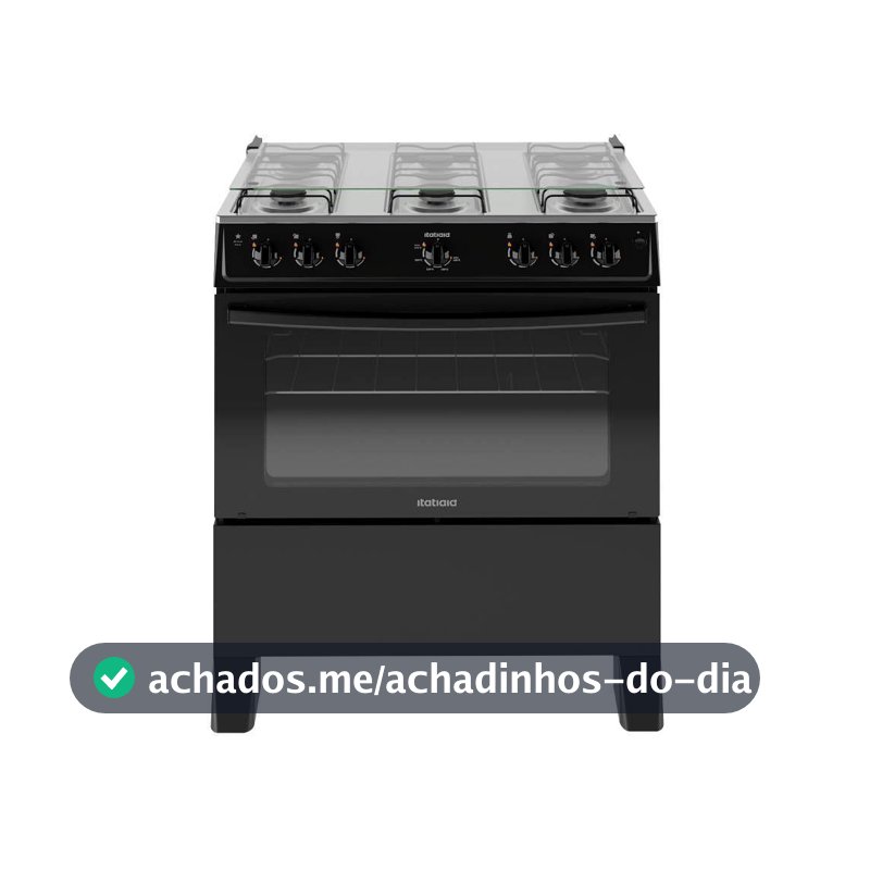 Fogão Itatiaia Star New Piso 6 Bocas Preto Mesa de Inox Bivolt 3700000474