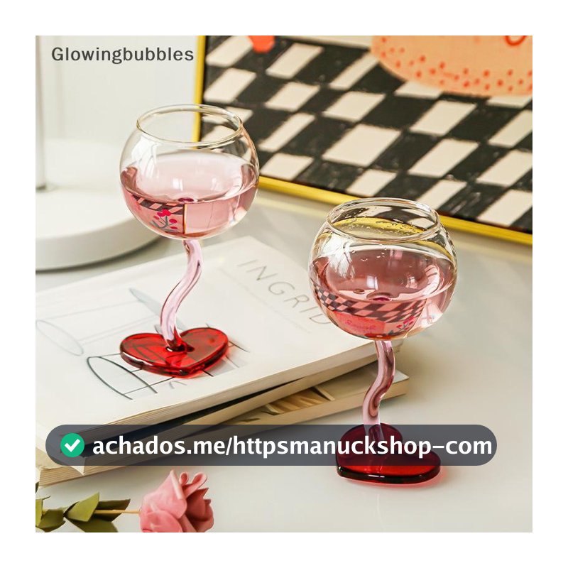 Glowingbubbles Forma De Coração Taça De Vidro Caneca Champanhe Copo De Vinho Alto Borosilicato Resistente Ao Calor Cockt