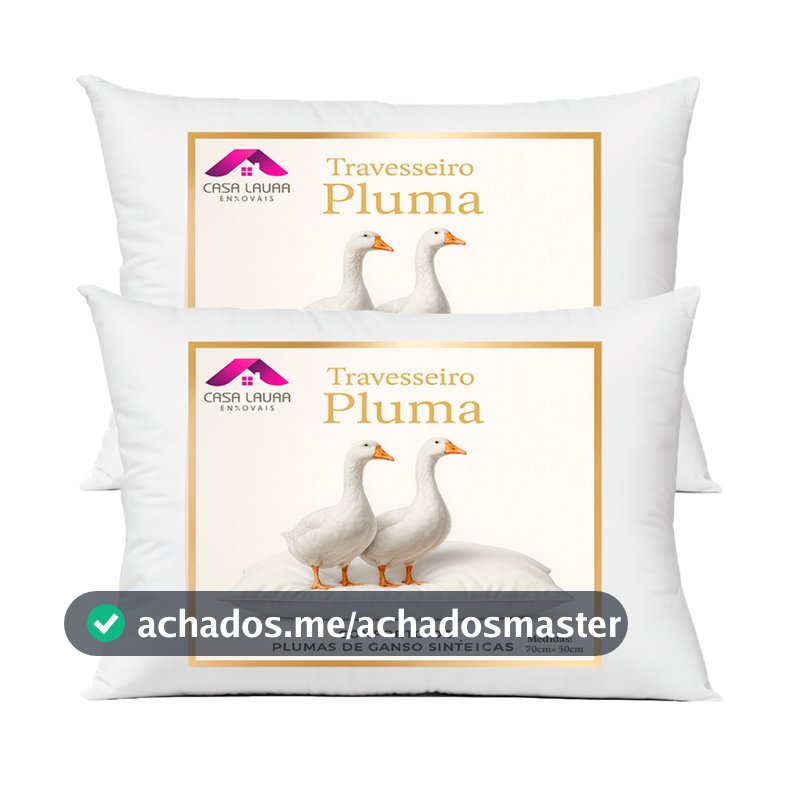 Travesseiros Pluma de Ganso Descanso Antiacaro 70x50cm Sintético