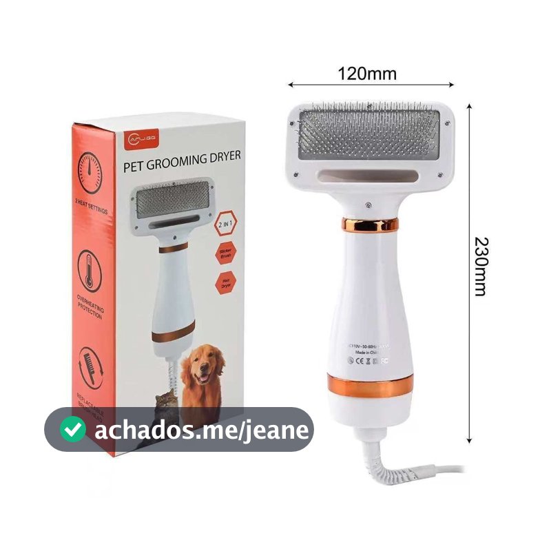 Escova Pet Secadora Elétrica para Secar e Remover Pelos de Gato e Cachorro Envio Rápido 110V