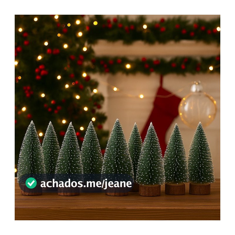 Kit Com 10 Mini Árvore De Natal Pinheiro Enfeite Decoração Casa