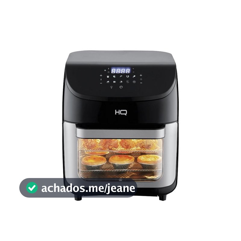 Fritadeira Sem Óleo AirFryer Oven HQ 5 em 1 12 litros Digital Com visor Preta HQ-AFO12LDVG