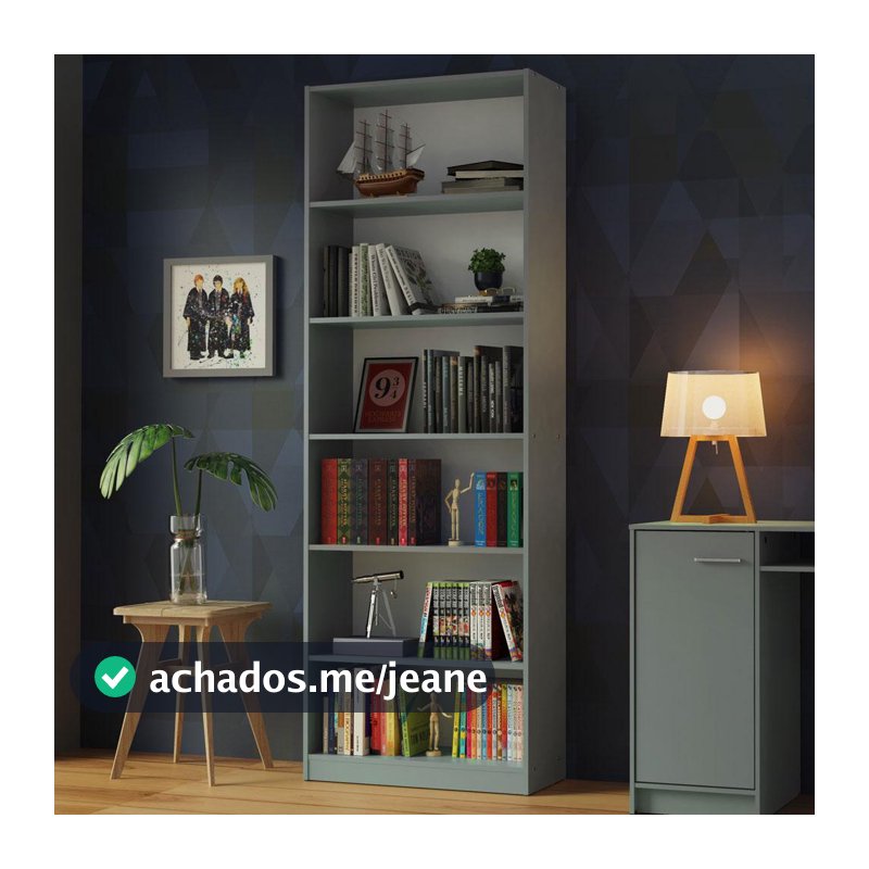 Estante Livreiro Madesa 6908 com 6 Nichos - Cinza