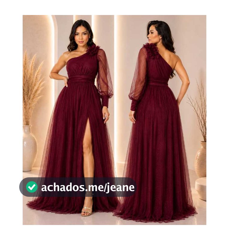 Vestido De Festa Longo Brilhante , Um Ombro Só com Fenda Elegante Convidadas ,Madrinha,de Casamento
