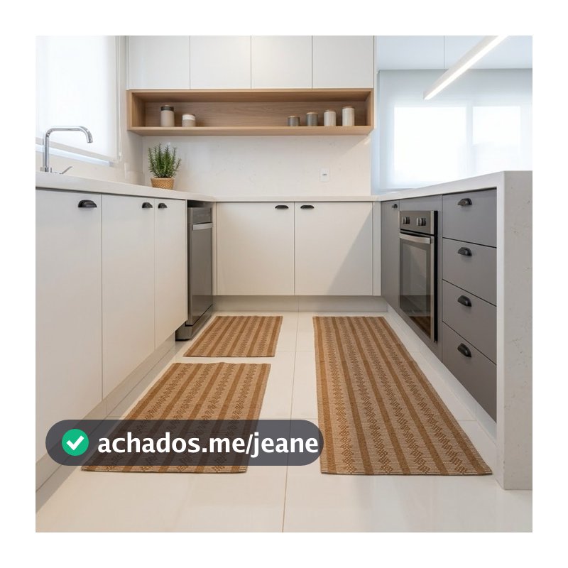 kit jogo de cozinha tapete e passadeira 3 peças