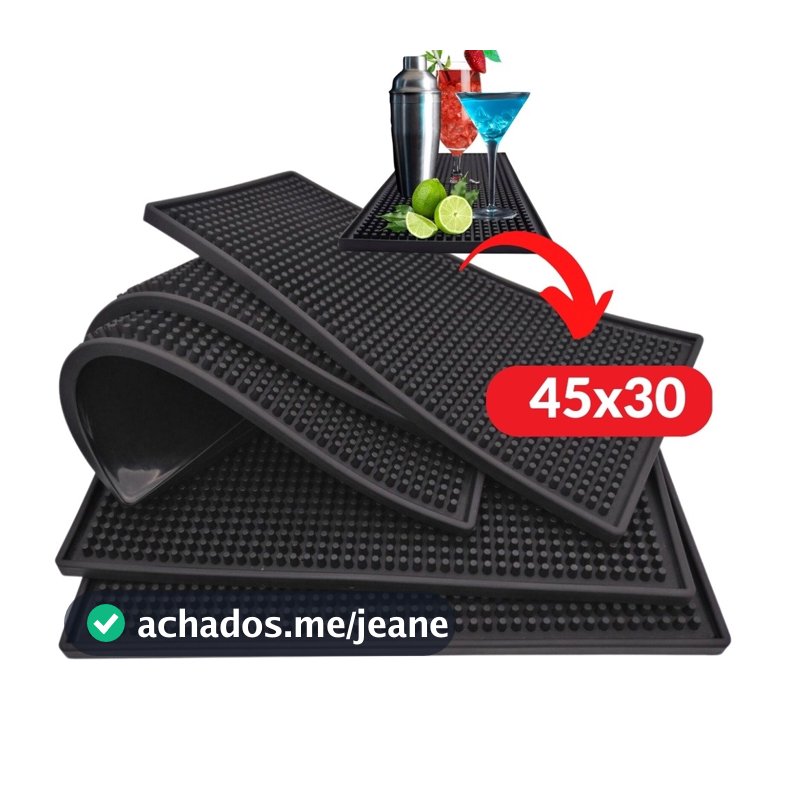 Tapete Escorredor de Louça 45x30 Emborrachado Antiderrapante para Secar Louça, Preparar Drinks Barmen e Protege Móveis