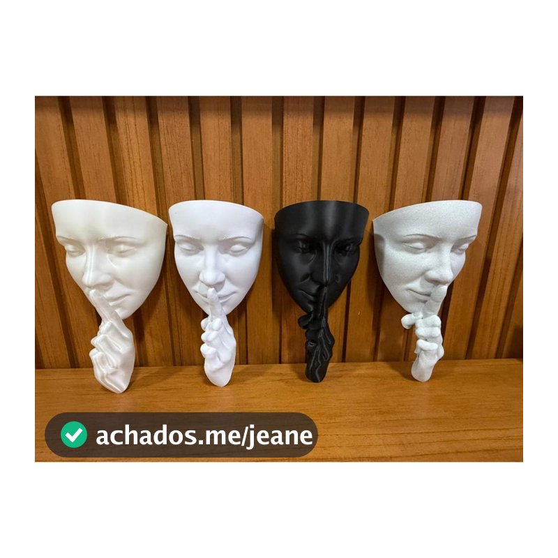 Vaso Parede Decorativo Face Silencio Planta Artificial para Flor cachepot