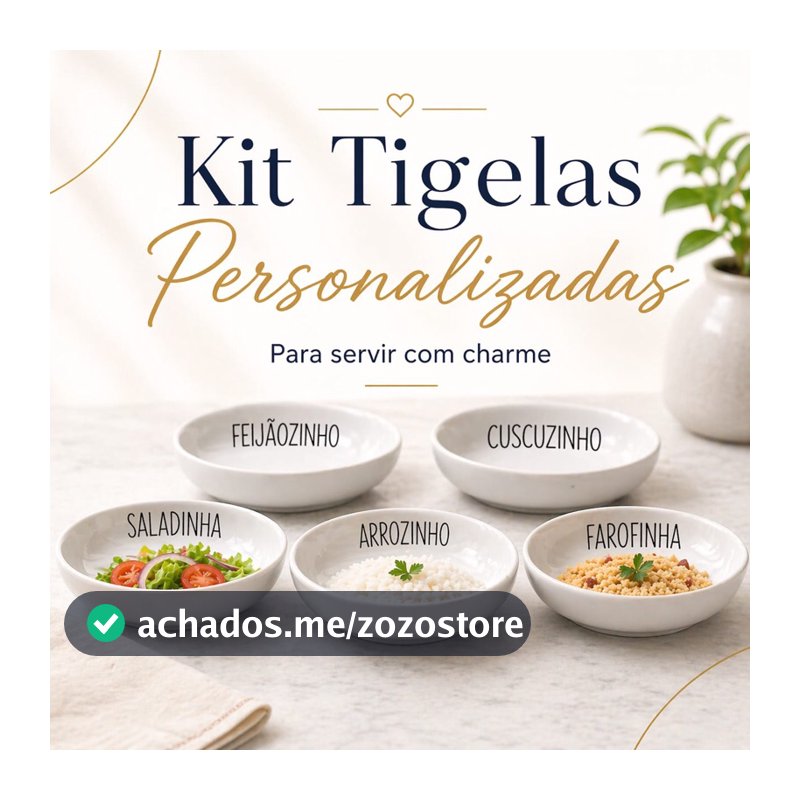 Kit 6 Bowls de Cerâmica Personalizados 400ml | cubuca para Servir, Mesa e Cozinha