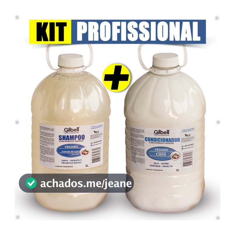 Kit Shampoo E Condicionador 5 Litros Profissional Salão De Beleza Lavatório Coco Perolado Galão 5L