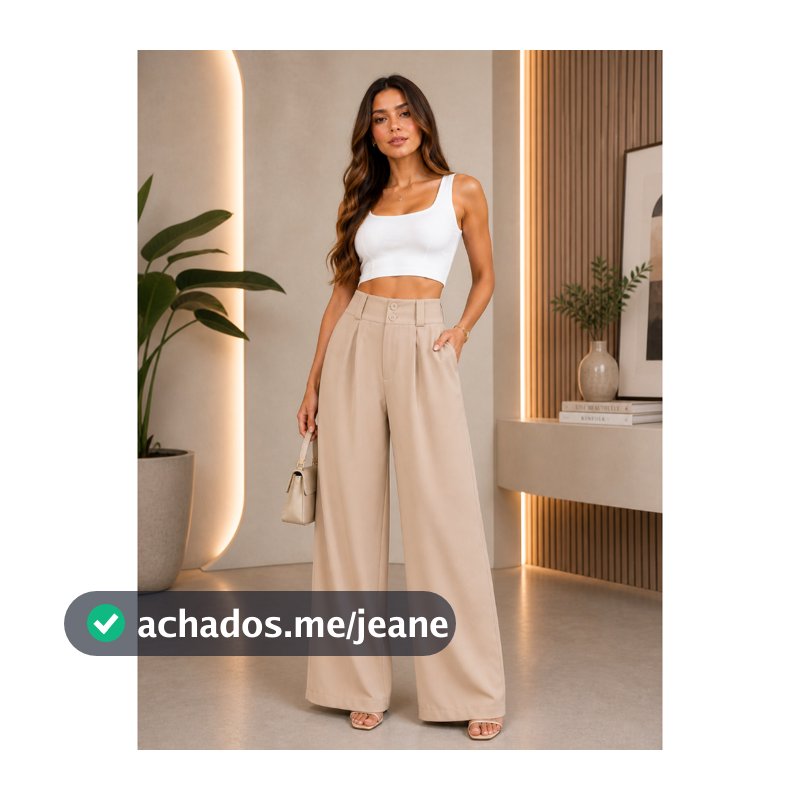 Calça Alfaiataria Wid Leg Dois Botão