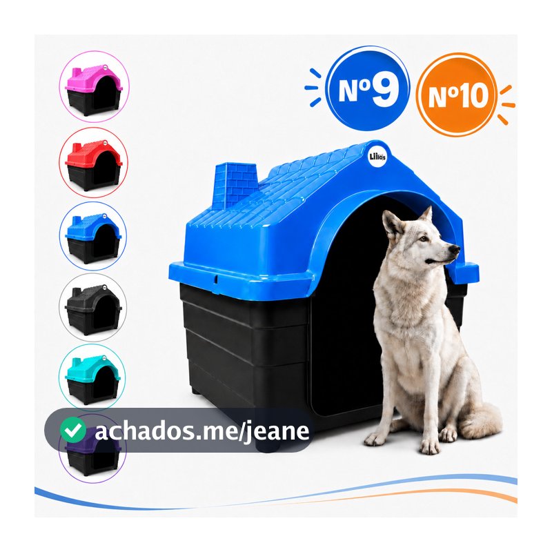 Casa Casinha Cachorro Porte Médio Grande N9 / N10 Plástica Kit Com Colchão Colchonete Cama Pet