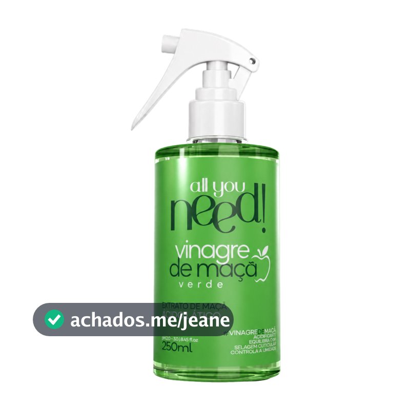 Vinagre De Maçã Verde Capilar 250ml Tratamento Para Cabelos Secos e Porosos Mirai