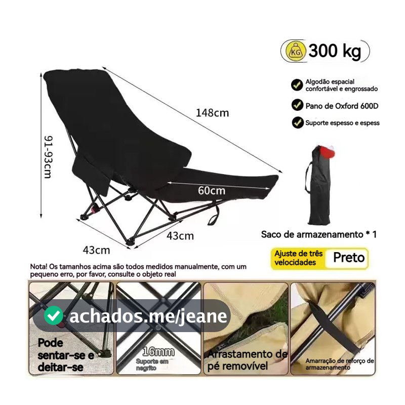 Cadeira Dobrável Grande Portátil Camping Praia Kala Cadeira Banco Banqueta Pesca Camping Praia com Apoio de Braço